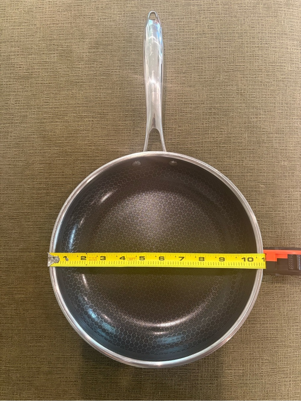 Hexclad 11”  Black Nonstick Frying Pan with Silver Handle - Everyday Cookware